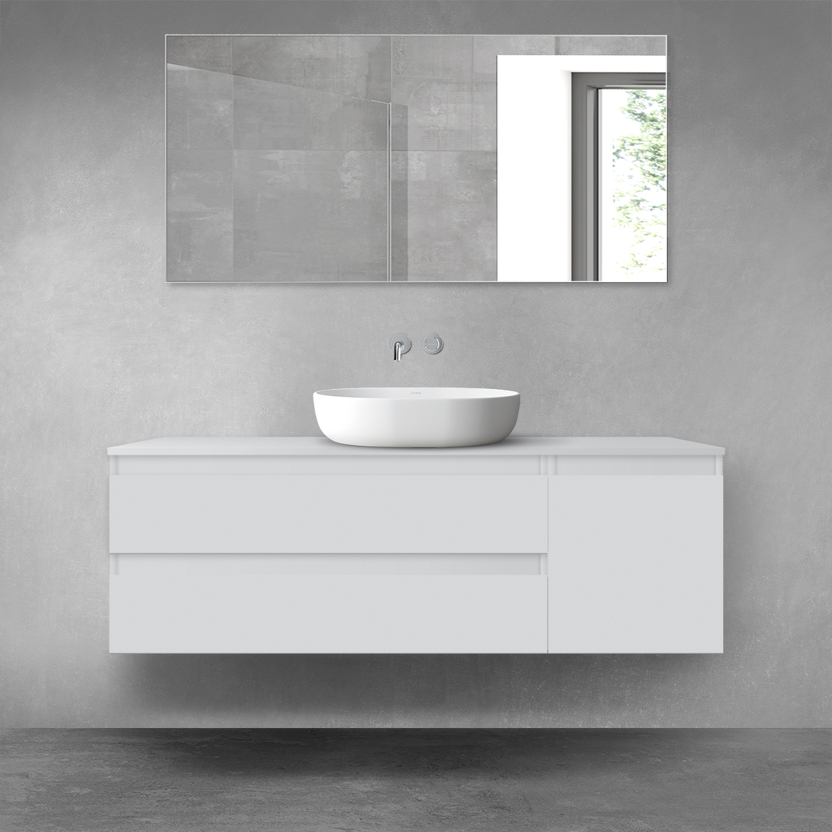 Oltens Vernal zestaw mebli łazienkowych 140 cm z blatem szary mat 68262700 - Wysyłka w 24h