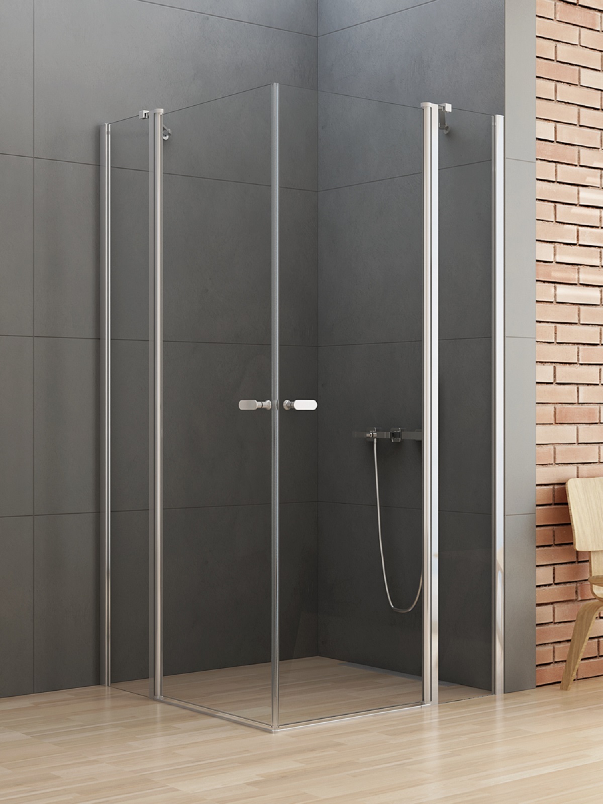 New Trendy New Soleo kabina prysznicowa 90x90 cm kwadratowa chrom połysk/szkło przezroczyste K-0406