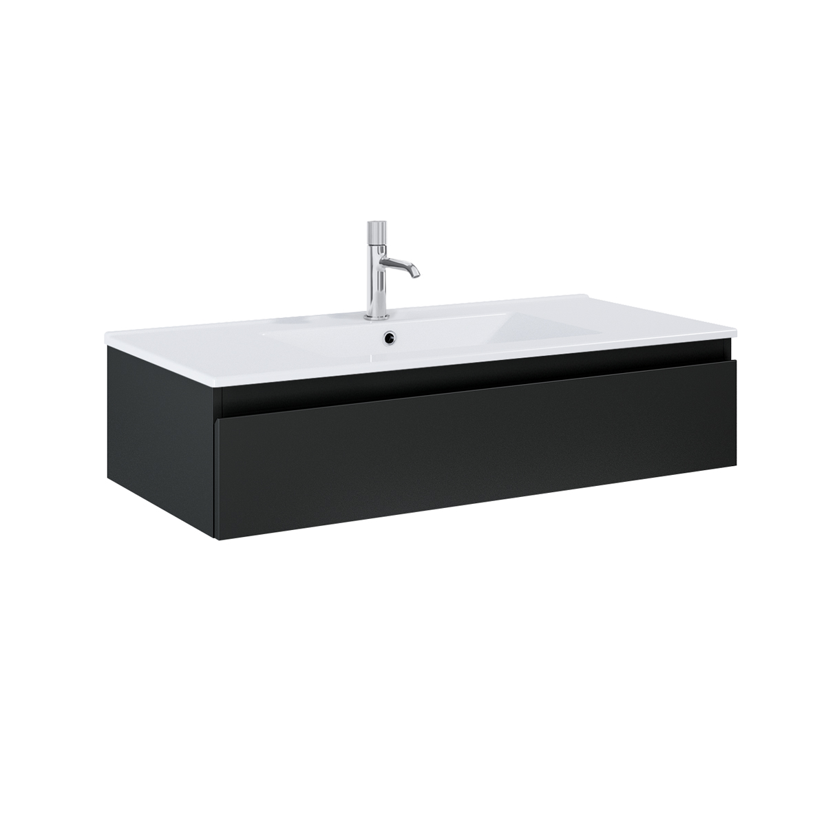 Oltens Vernal umywalka z szafką 100 cm biały/czarny mat 68008300 - Wysyłka w 24h