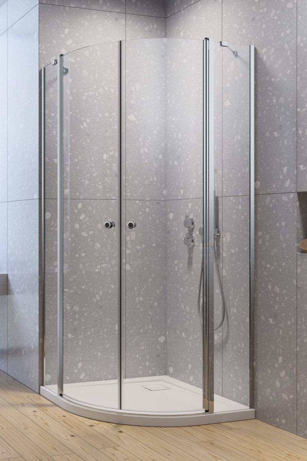 Radaway Eos PDD II kabina prysznicowa część prawa 100x100 cm półokrągła 13799472-01R