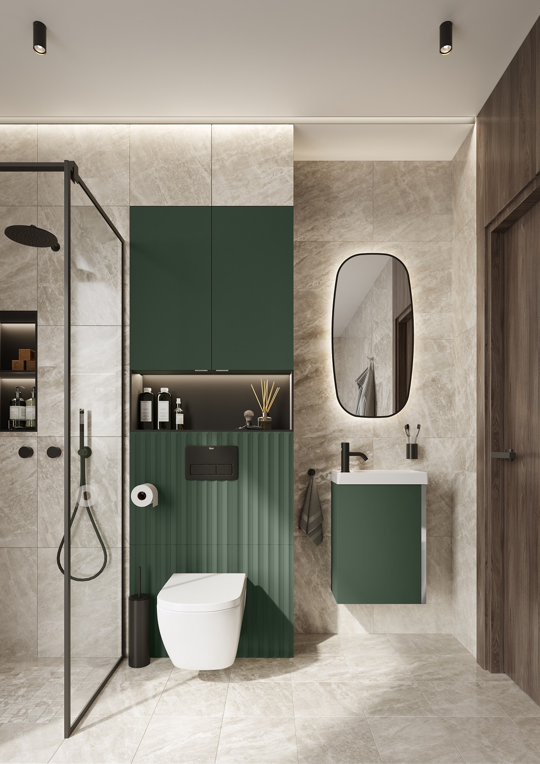 Elita Spring umywalka z szafką 45,5 cm forest green mattRE020450137010 - Wysyłka w 24h