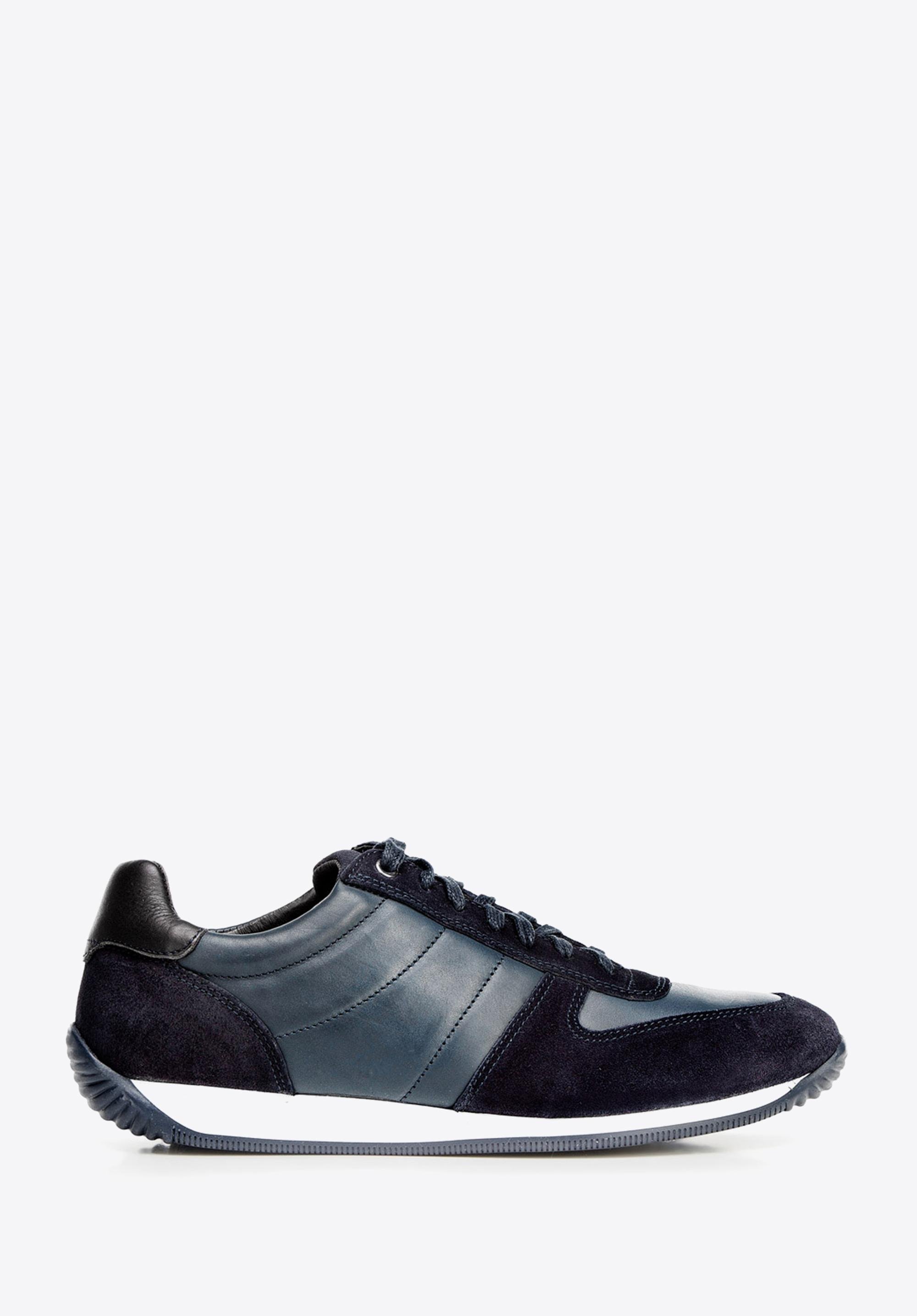 Męskie sneakersy z różnych skór niebieski