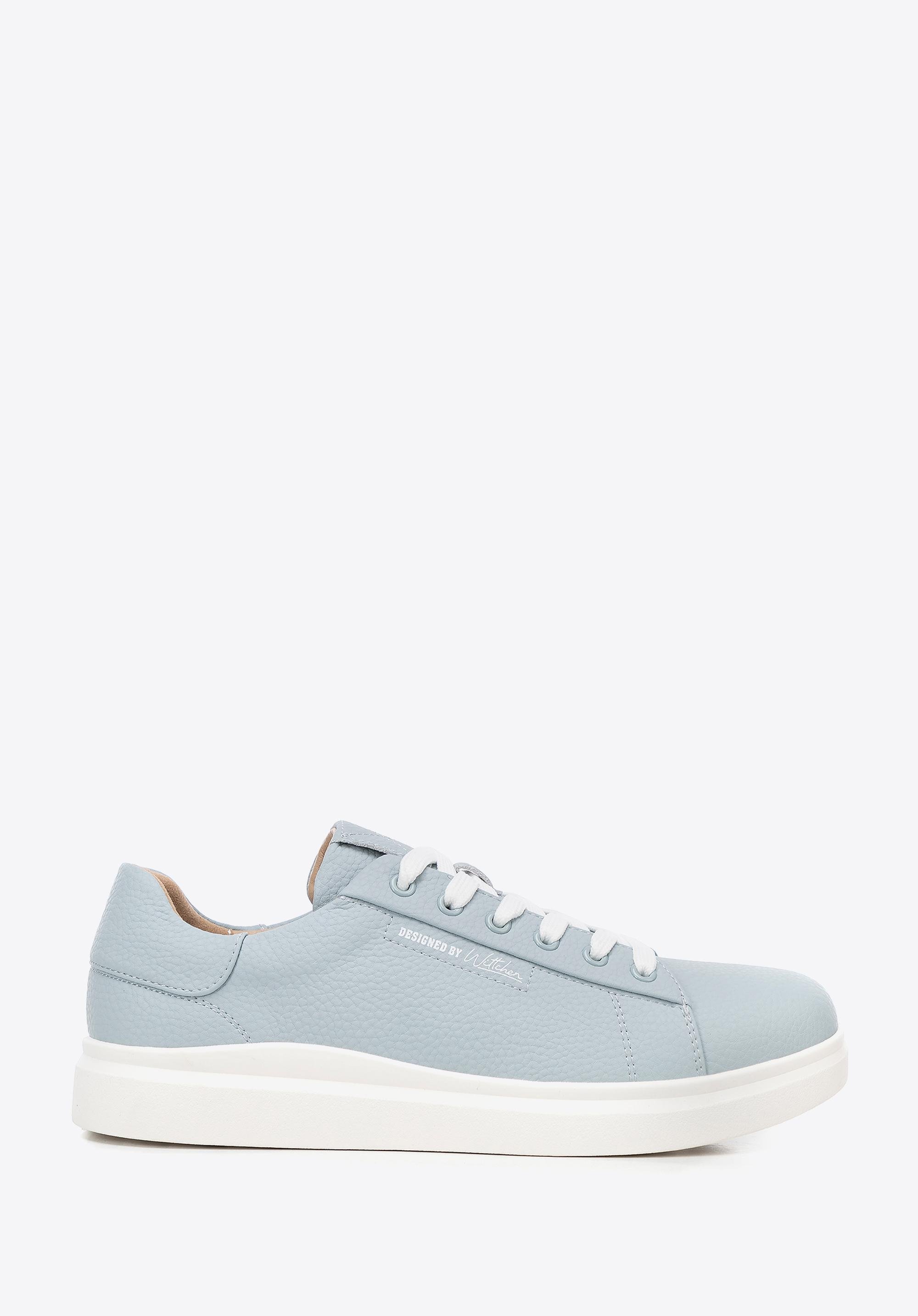 Damskie klasyczne sneakersy na platformie niebieskie
