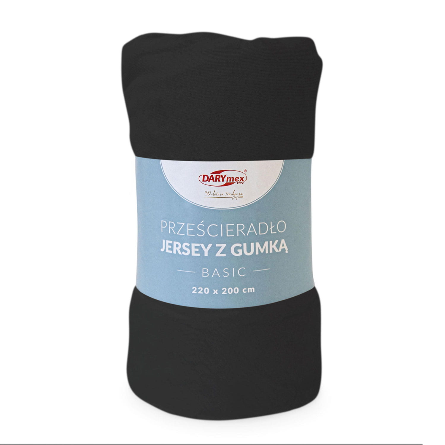 Prześcieradło z gumką jersey 220x200 BASIC czarny
