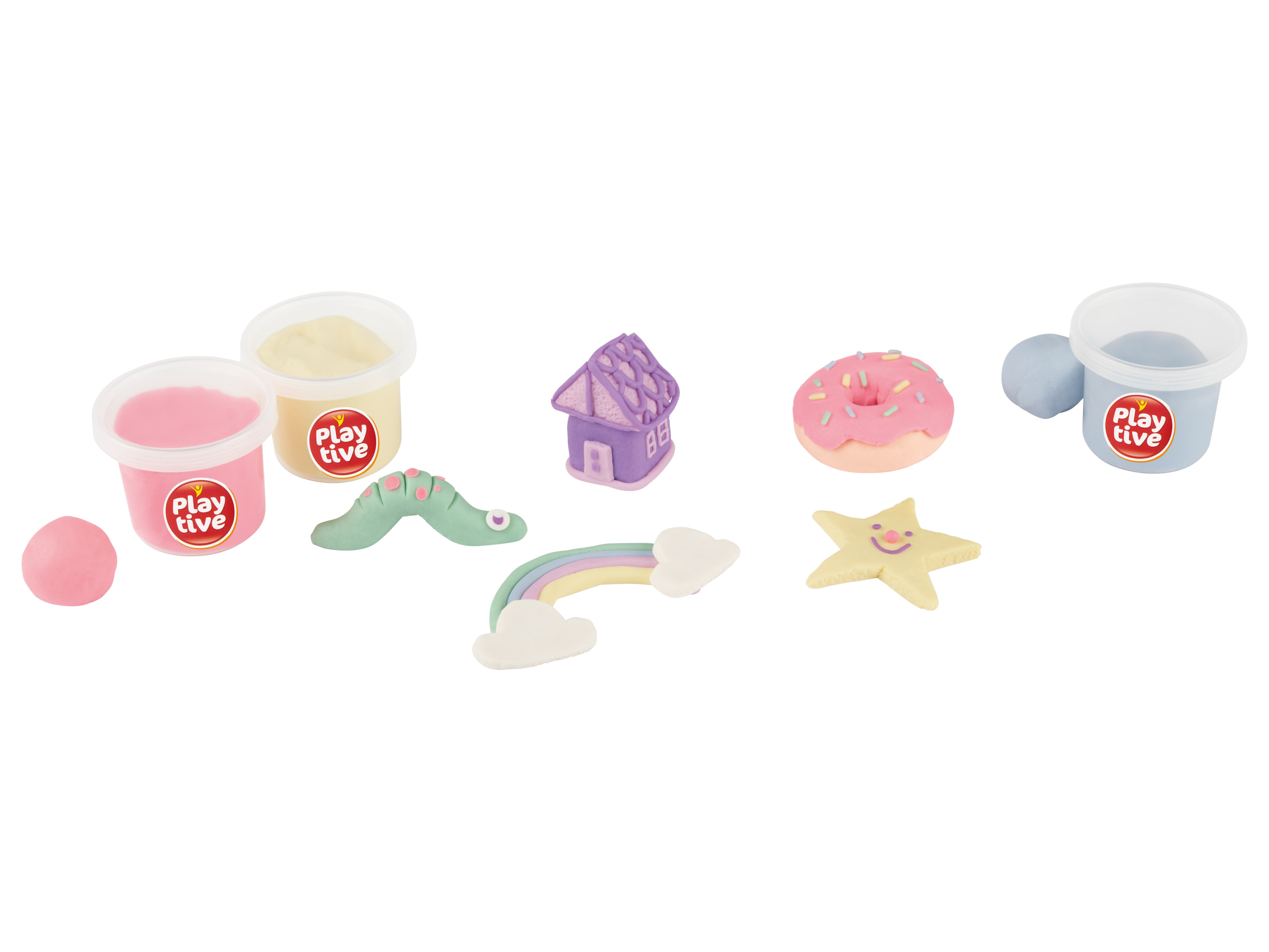 Playtive Plastelina tęczowa, 8 x 75 g Pastelowe kolory tęczy