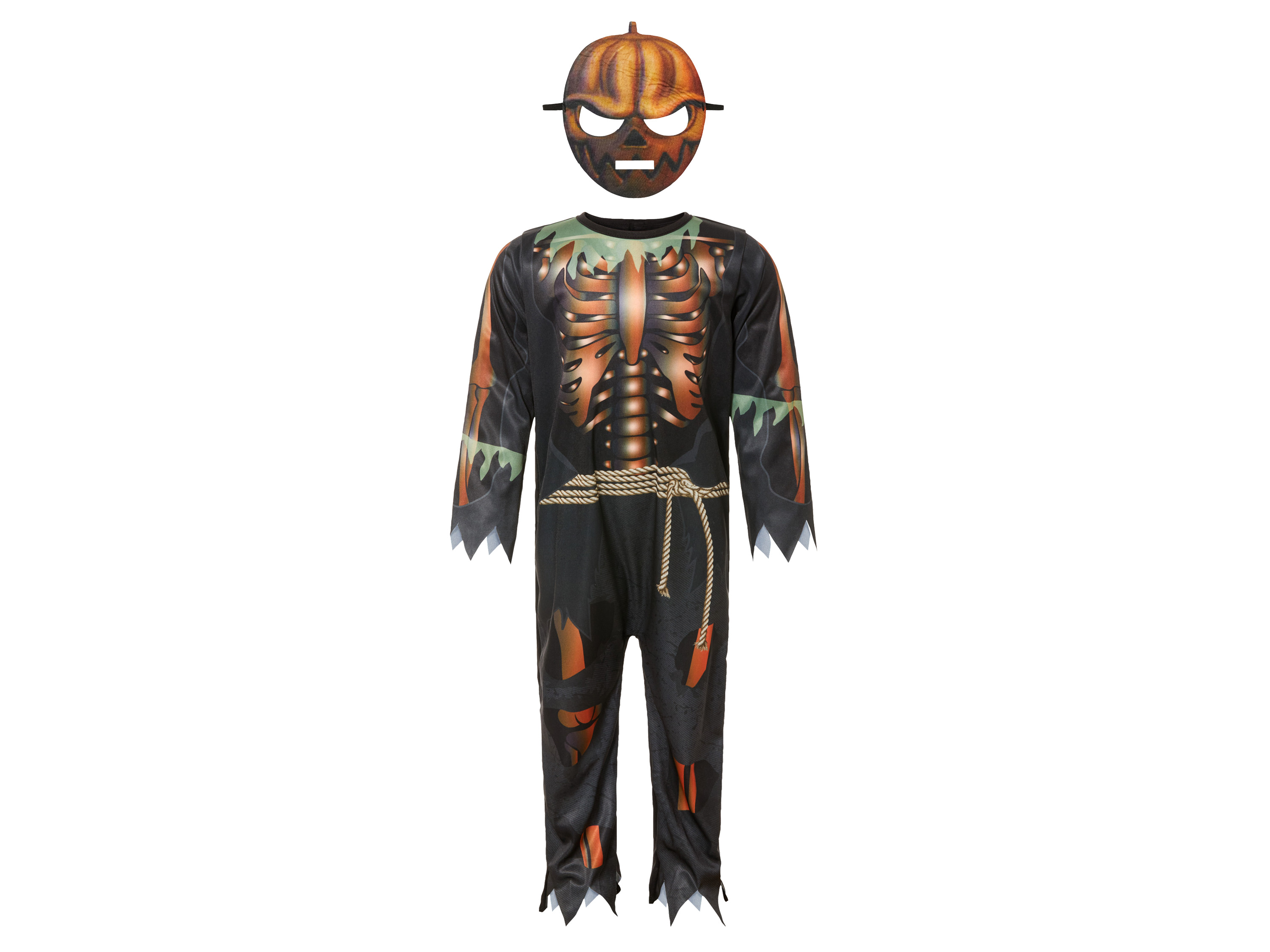 Kostium dziecięcy zapinany na rzep na Halloween Dynia, 110/116 4-6 lat