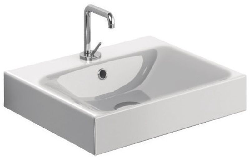 Darmowa Dostawa - Umywalka 50x45 cm prostokątna ścienna-nablatowa biała Kerasan Cento 353001