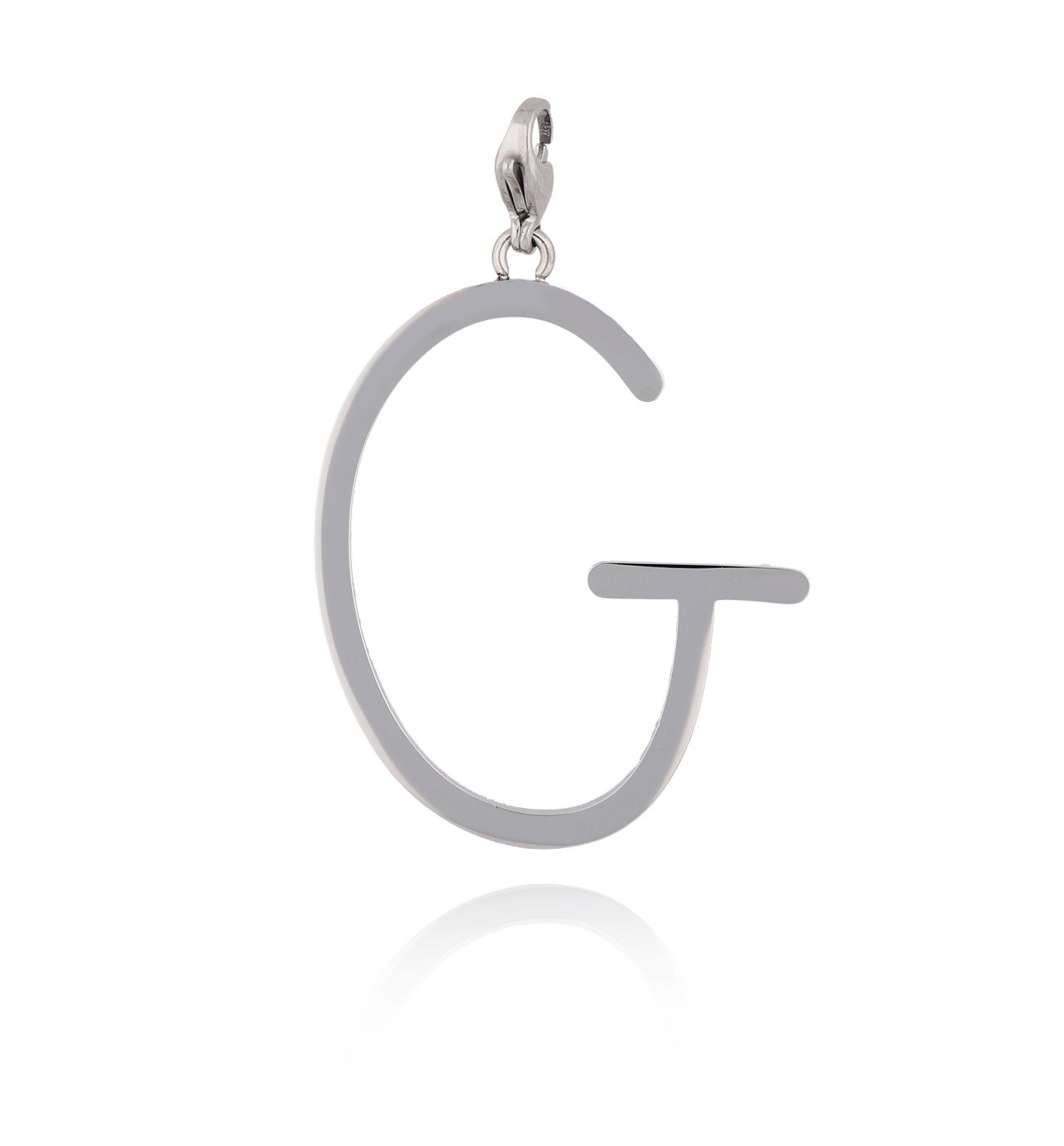 Zawieszka ze stali szlachetnej srebrna literka G Alphabet - By Dziubeka
