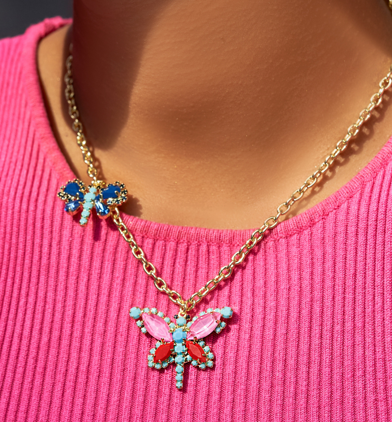 Naszyjnik z motylami Blue Butterfly NMI0202