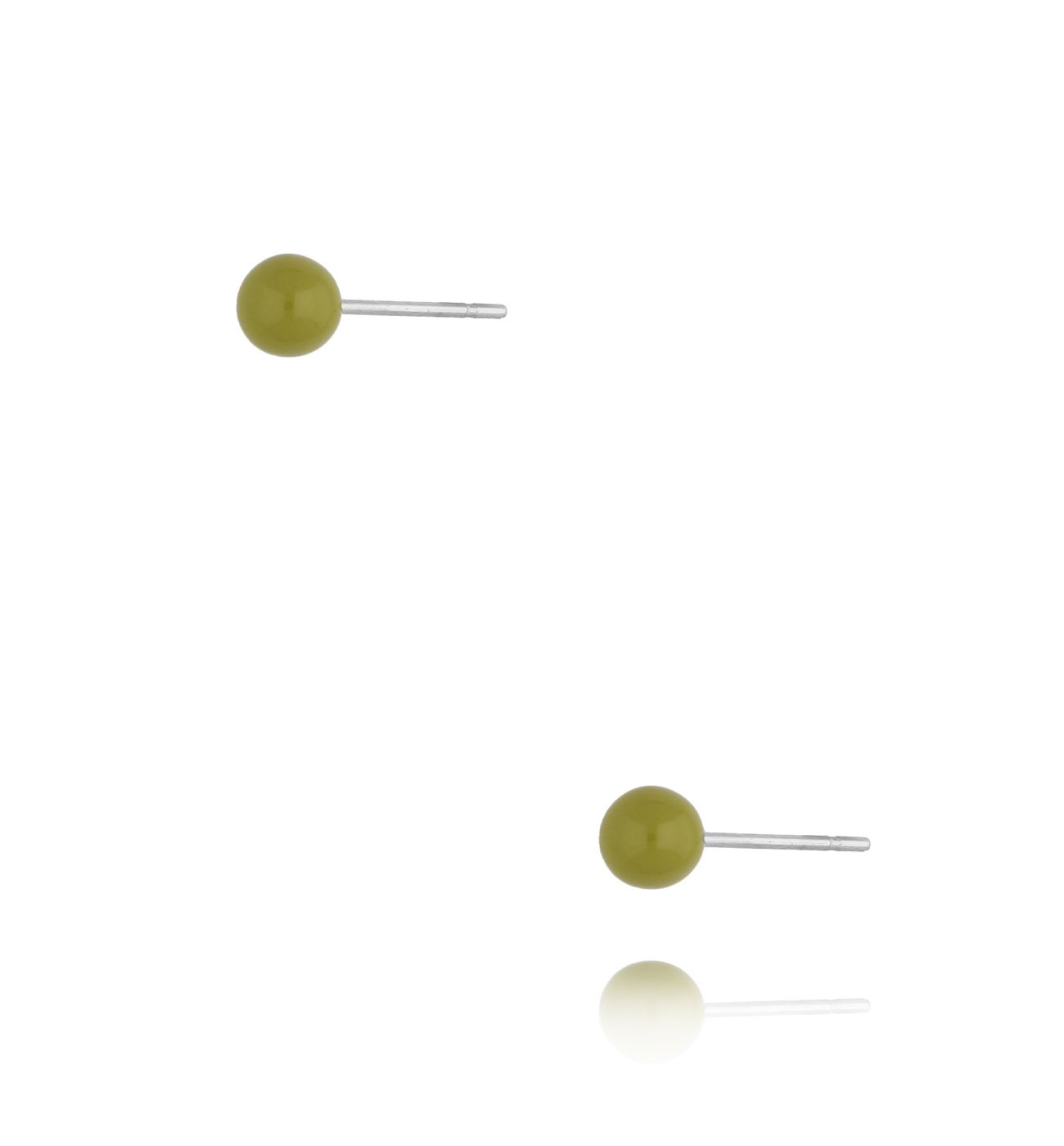 Kolczyki kulki z zieloną emalią 4 mm Enamel Balls KSA1581