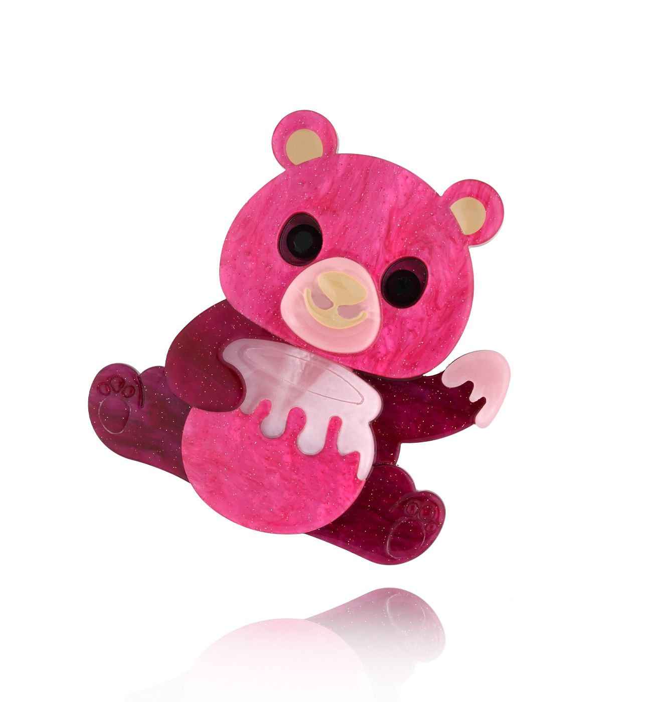 Broszka fuksjowa z misiem Teddy Bear Lover BRZA0055