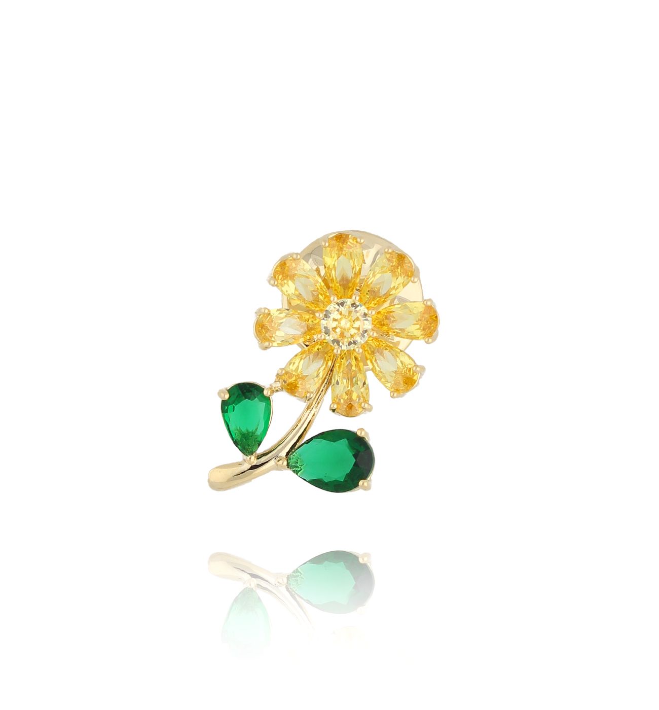 Broszka z żółtym kwiatkiem Fleur BRSS0049