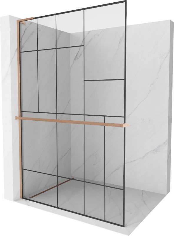 Ścianka prysznicowa Mexen Kioto+ L czarny wzór 110x200 cm 800-110-123-65-781 szt.
