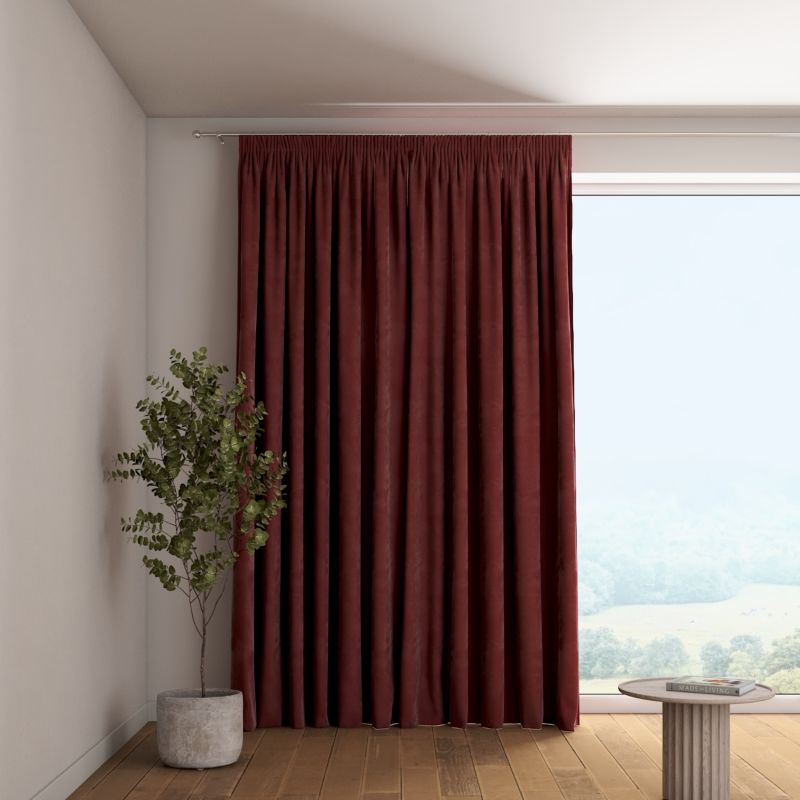Zasłona na taśmie marszczącej 1 szt. 130 x 245 cm Dekoria bordowy 1 szt.