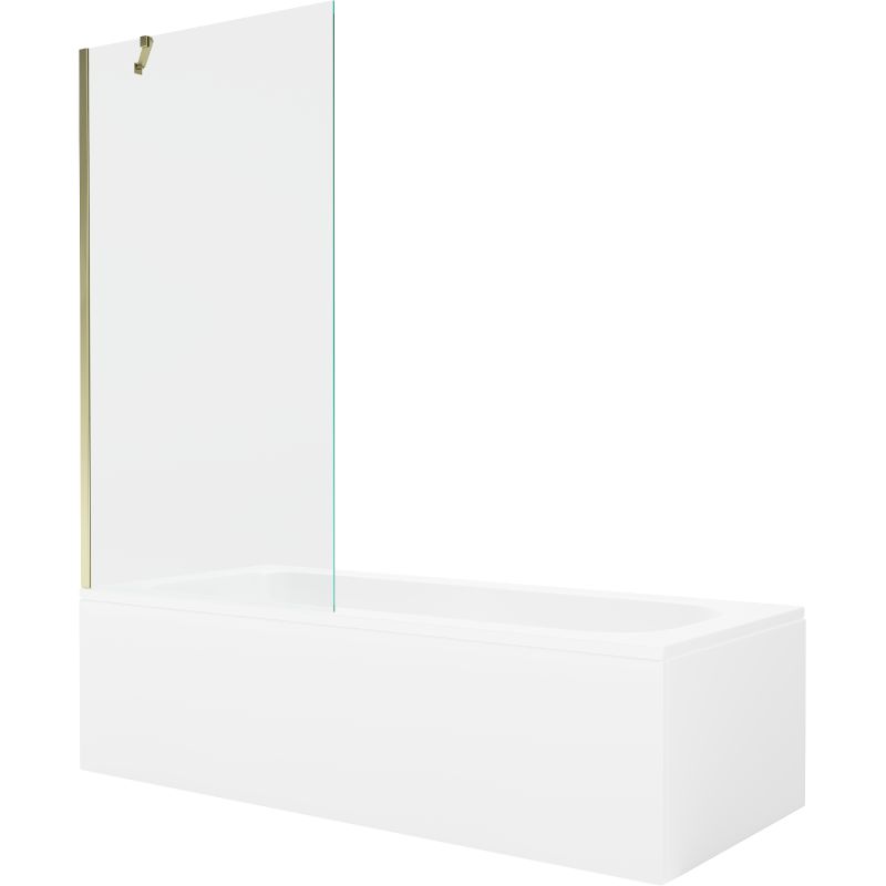 Wanna prostokątna Mexen Vega 180 x 80 cm z obudową i parawanem 1-skrzydłowym 90 cm transparent złoty 1 kpl.