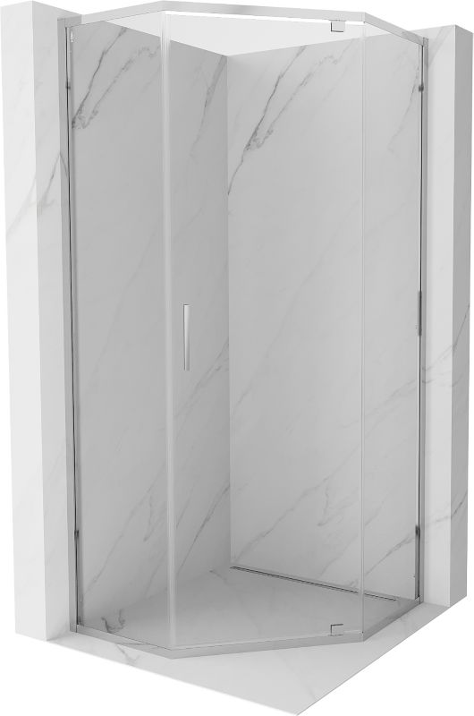 Kabina prysznicowa Mexen Exo pięciokątna uchylna 100 x 100 cm transparent chrom 1 szt.