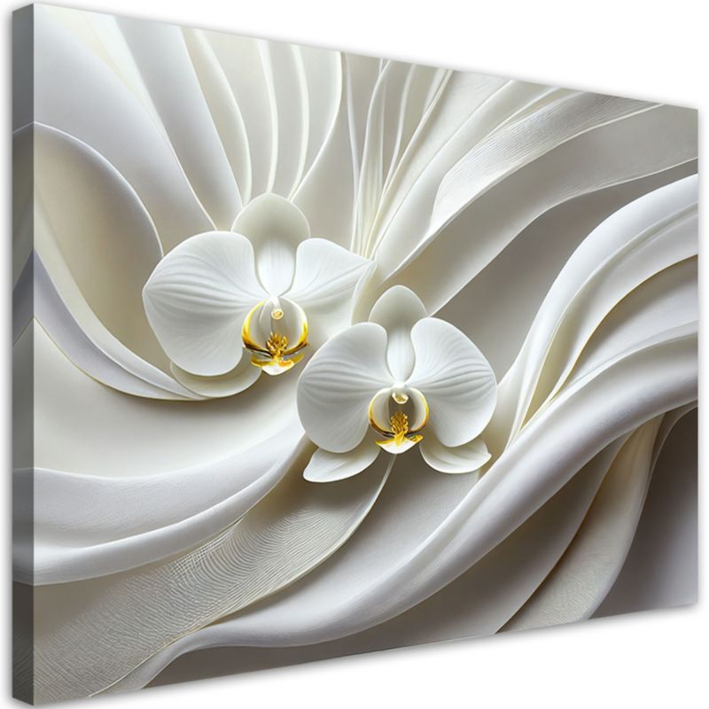 Obraz do salonu sypialni Feeby Biała Orchidea Abstrakcja 3D 120x80 cm 1szt