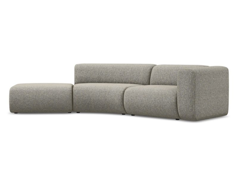 4-osobowa kanapa modułowa lewa Makamii Ekahi z tkaniny strukturalnej 335x166 cm ciemny beż 1 szt.
