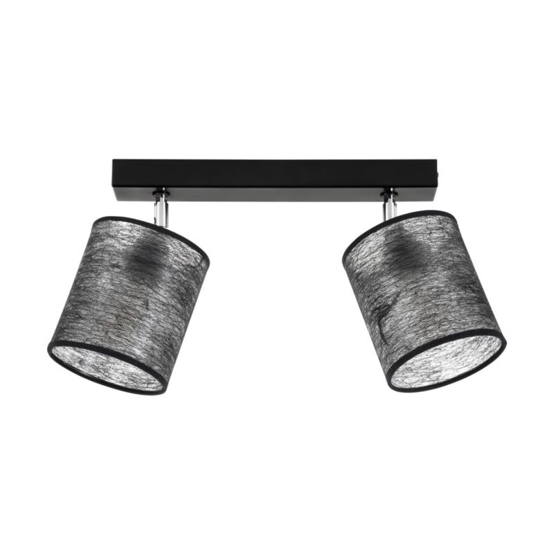 Lampa Sufitowa SPOT Light 2xE27 Max.25W Klasyczna Czerń w Połączeniu z Czarnymi Abażurami, Polski Producent, 1 szt.