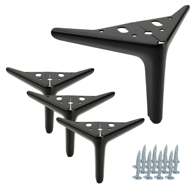 Zestaw noga meblowa B&B Kotwica Elegant czarny mat wysokość 12 cm 4 szt