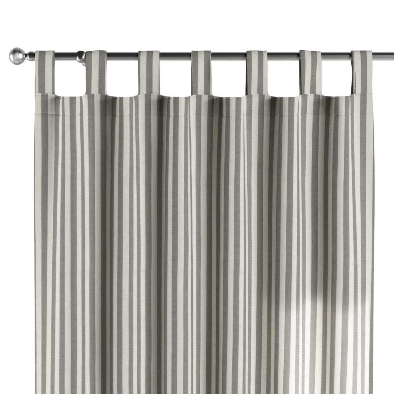 Zasłona na szelkach 1 szt. 130 x 260 cm Dekoria szaro-białe pasy (1,5cm) 1 szt.