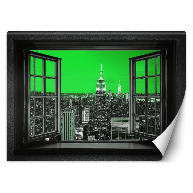 Fototapeta Feeby Widok z okna Miasto Niebo Zielony 150x105 1 szt