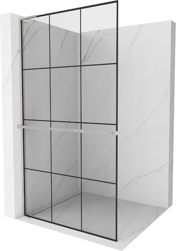 Ścianka prysznicowa walk-in Mexen Kioto+ L czarny wzór 110x200 800-110-123-97-77 1 szt.