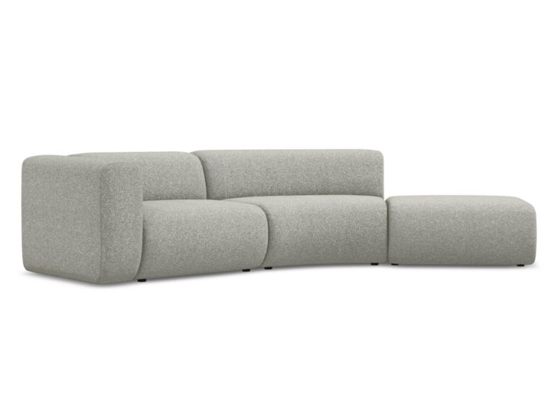 4-osobowa kanapa modułowa prawa Makamii Ekahi z tkaniny strukturalnej 335x166 cm jasny szary 1 szt.