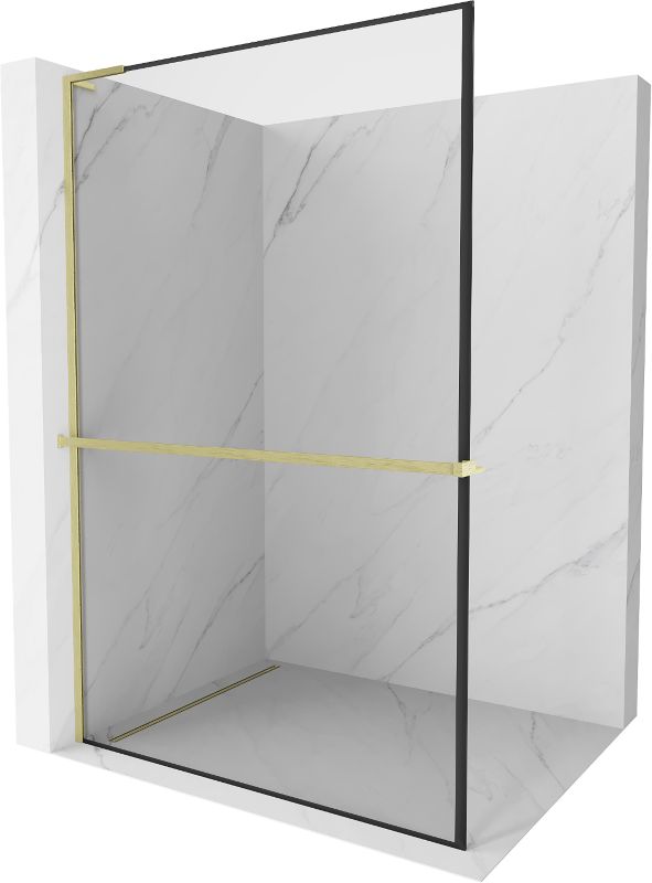 Ścianka prysznicowa Mexen Kioto+ L czarny wzór, złoty 110x200 cm 800-110-123-55-70 1 szt.