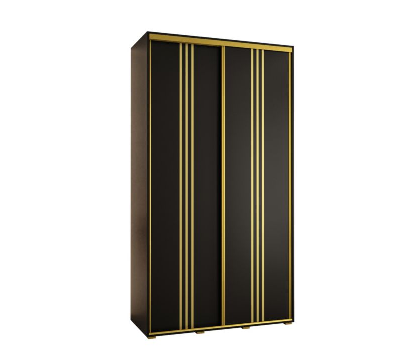 Szafa przesuwna Abiks DAVOS 6 wysoka szer.130cm gł.45cm czarny/czarny/złoty 1szt.