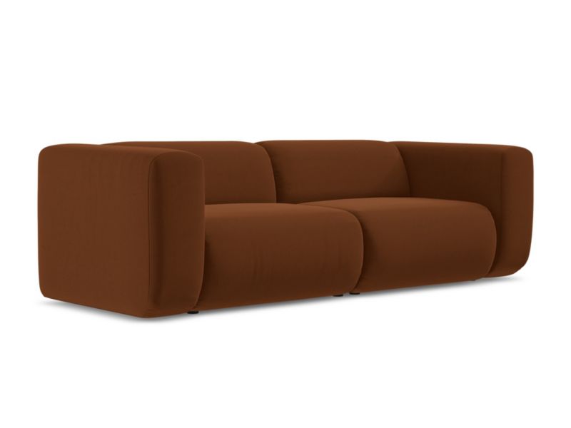 3-osobowa kanapa modułowa Makamii Ekahi z tkaniny welwetowej 228x89 cm terakota 1 szt.