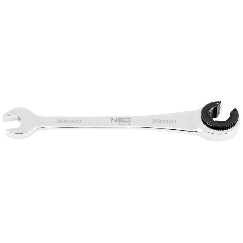 Klucz płasko-oczkowy NEO TOOLS rozcięty z grzechotką, 10 mm 1 szt
