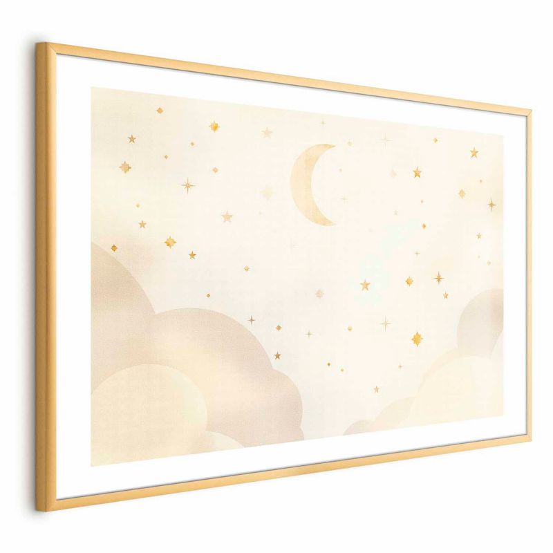 Plakat Artgeist Rozgwieżdżona noc 30x21 cm z ramą złotą 1 szt