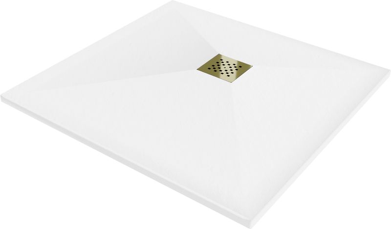Brodzik kwadratowy Mexen Stone+ biały 80x80 cm 44108080-G 1 szt.