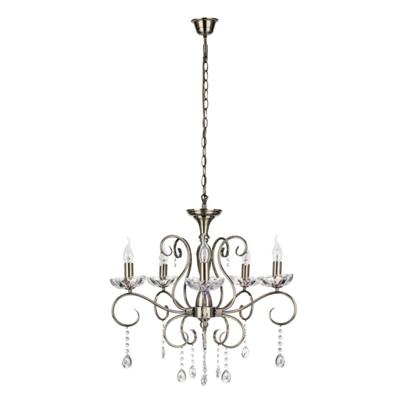 Lampa Wisząca SPOT Light 5xE14 Max.40W Połączenie Patyny z Transparentnym Szkłem od Polskiego Producenta, 1 szt.