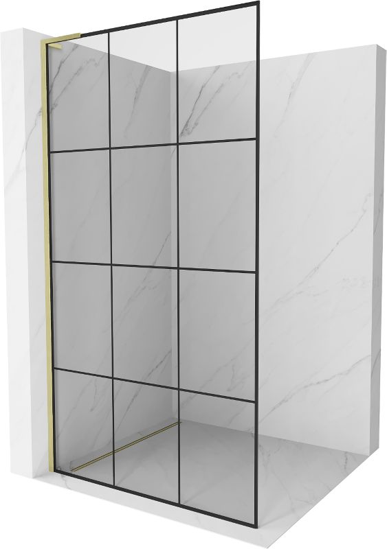 Ścianka prysznicowa Mexen Kioto czarny wzór 110x200 cm 800-110-103-55-771 szt.
