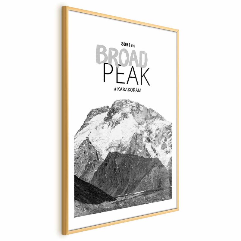 Plakat Artgeist Broad Peak 29,7x42 cm z ramą złotą 1 szt