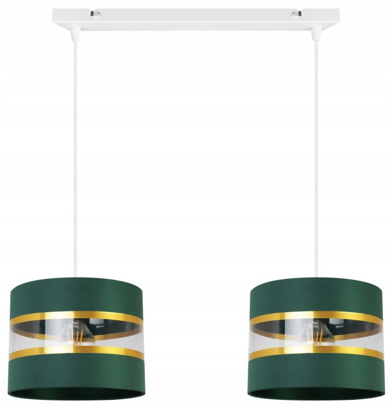 Lampa sufitowa wisząca Light Home LH Elegance Gold 2x E27 60W zielony/biały 1szt.