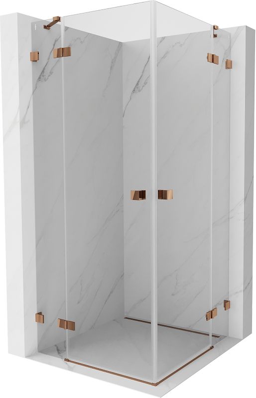 Kabina prysznicowa Mexen Lunar Duo uchylna 95 x 95 cm transparent różowe złoto 1 szt.