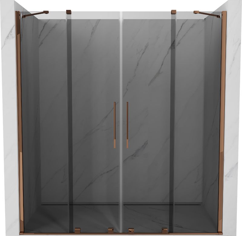 Drzwi prysznicowe Mexen Velar grafit różowe złoto 200x200 cm 1 szt.