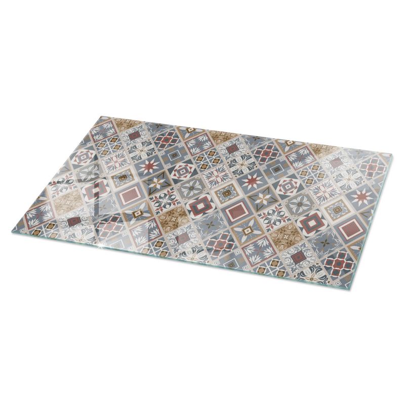 Blat szklany Tulup 120x60 cm Wzór mozaikowy z ornamentami 1 szt.