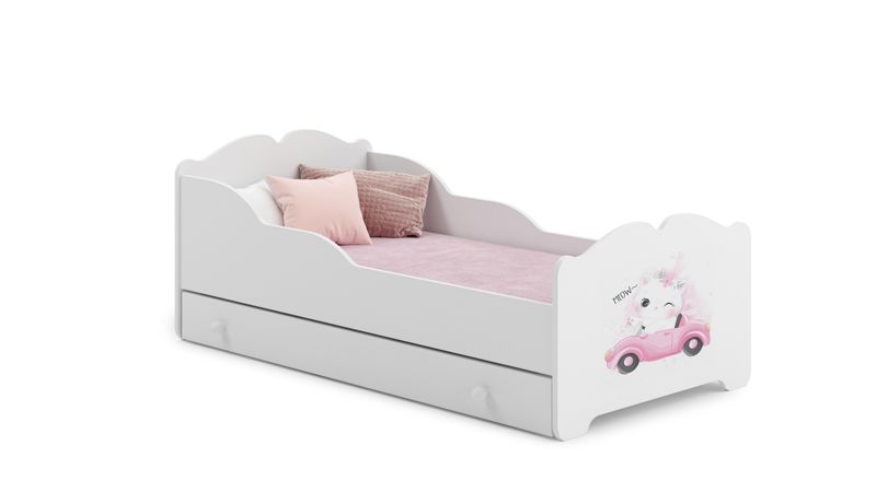 Łożko dziecięce Kobi ANNA z szufladą 160x80 Kot 1 szt.