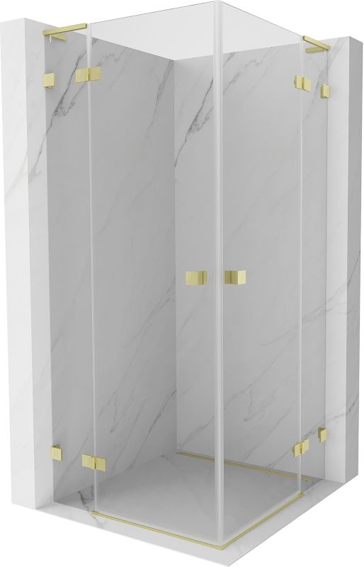 Kabina prysznicowa Mexen Lunar L Duo uchylna 105 x 105 cm transparent złota szczotkowana 1 szt.