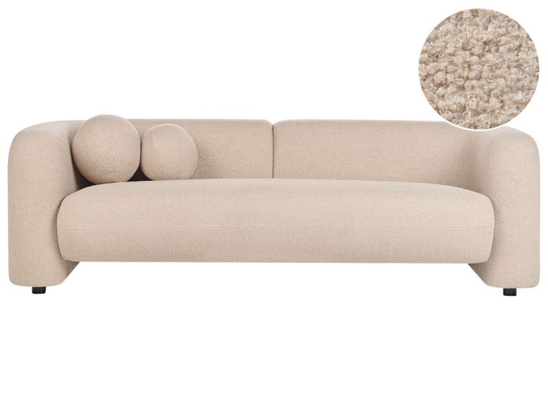 Sofa trzyosobowa boucle beżowa Leiren 1 szt.