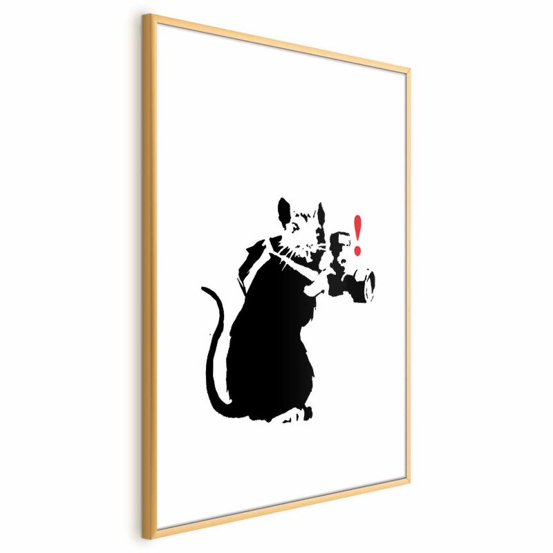 Plakat Artgeist Szczur fotograf 40x60 cm z ramą złotą 1 szt