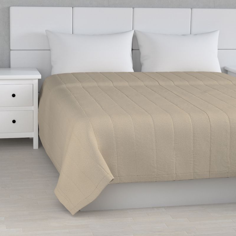 Narzuta pikowana w pasy Dekoria 130 x 210 cm jasny beż 1 szt.