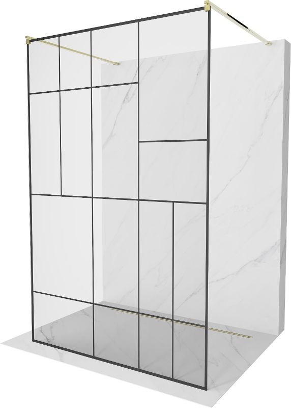 Ścianka prysznicowa Mexen Kioto czarny wzór 100 x 200 cm 800-100-002-50-78 1 szt.
