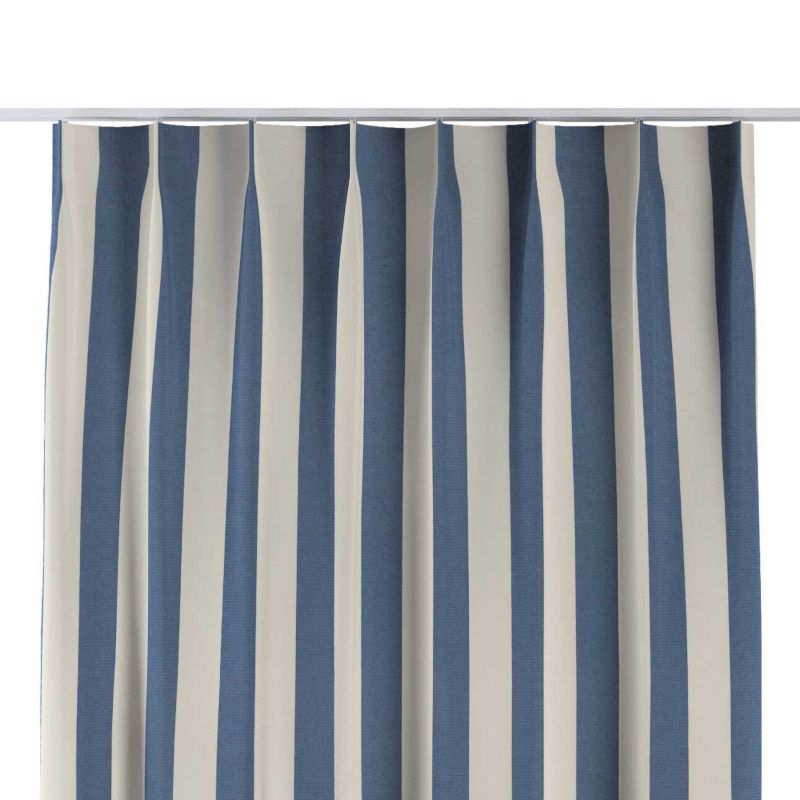 Zasłona na haczykach flex pojedynczych 130 x 245 cm Dekoria niebiesko-białe pionowe pasy (5,5cm) 1 szt.