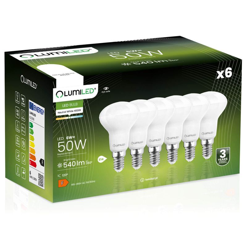 Żarówka LED LUMILED E14 R50 6W 540lm 4000K 120st 6 szt.