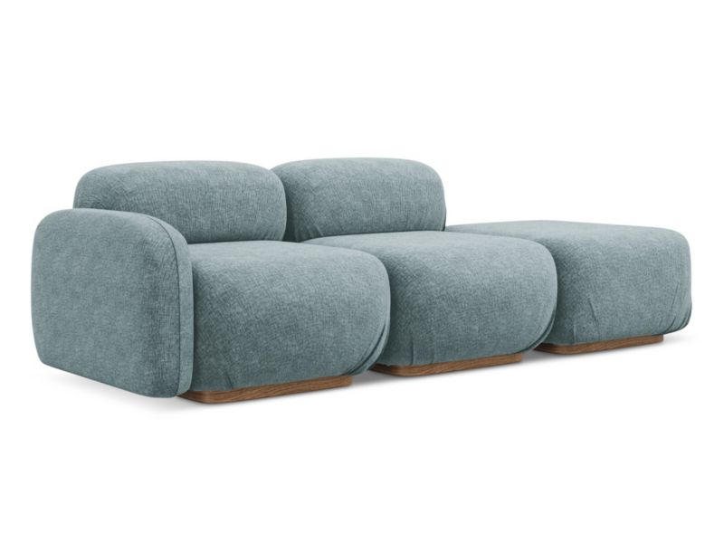3-osobowa kanapa modułowa prawa Makamii Ailani z tkaniny szenilowej 258x95 cm jeans 1 szt.